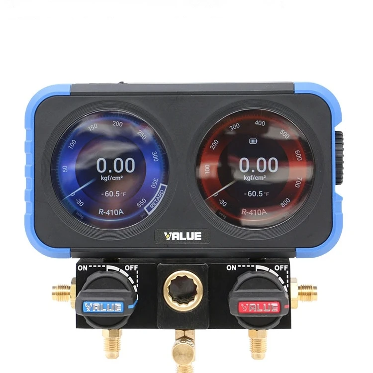 مقياس VRM2-X الرقمي المنوع مع واجهة ألوان عالية الدقة مدمج 72 نوعًا من المبردات الرئيسية مثل R22/R32/R410A