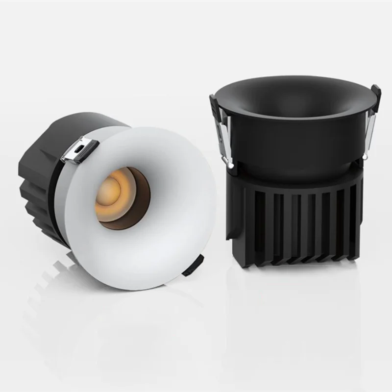 Embedded LED Ceiling Lamp with Curved Surface AC90-260V Dimmable COB Downlight 12W 15W 20W 24W Spotlig for Indoor Lighting