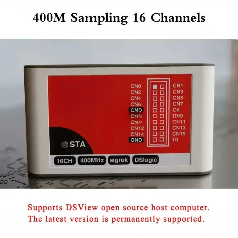 Industrial-Grade Logic Analyzer DSlogic Plus - 400MHz Sampling Rate, 16 Channels Supports PulseView & DSView, USB 2.0 Debug Tool