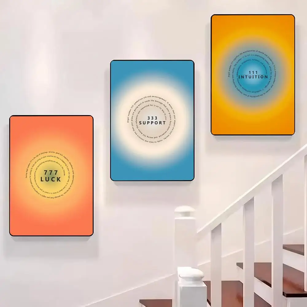 

Retro Aura Angel Number 666 777 Poster Sticky Wall Waterproof Home Living Room Bedroom Bar Aesthetic Decoration Perfect Gift