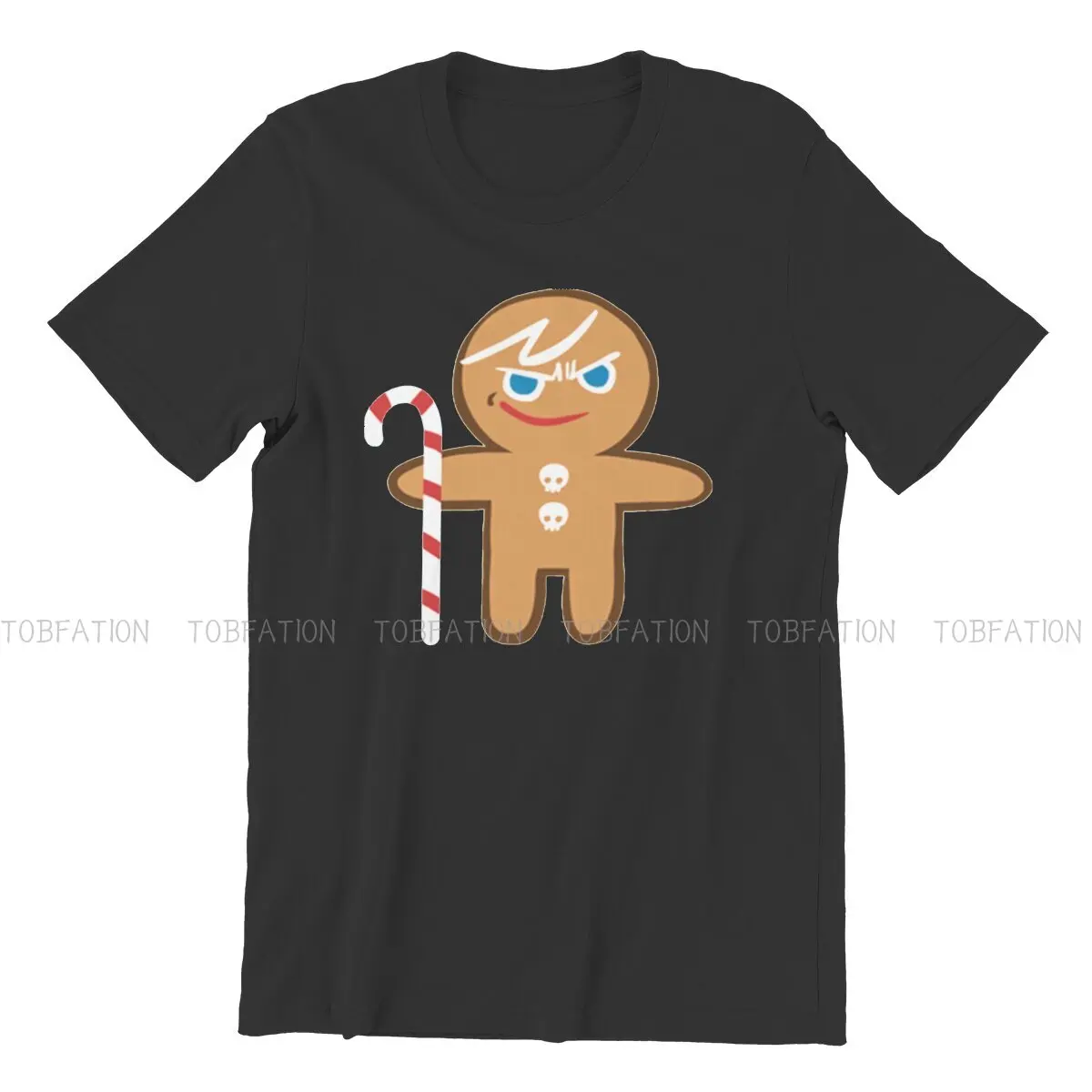 Gingerbrave Cookie Run Kingdom Men Polyester T Shirt Vintage Grunge O-Neck TShirt Harajuku Streetwear