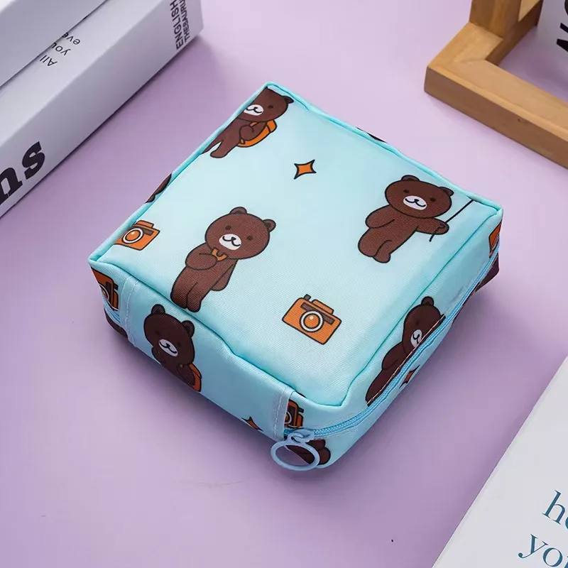 Aufbewahrungstasche für Damenbinden und Tampons, tragbarer wasserdichter Organizer mit Cartoon-Muster, diskrete Periodentasche Hygienebeutel Damen Menstruations-Organizer wasserdichte Kosmetiktasche Tampon-Etui komp – Detail 16