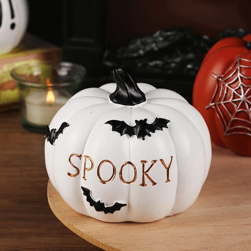 Halloween Ornaments Resin Thanksgiving Pumpkin Set, Fall Pumpkin Fall Thanksgiving Harvest Home Decorations