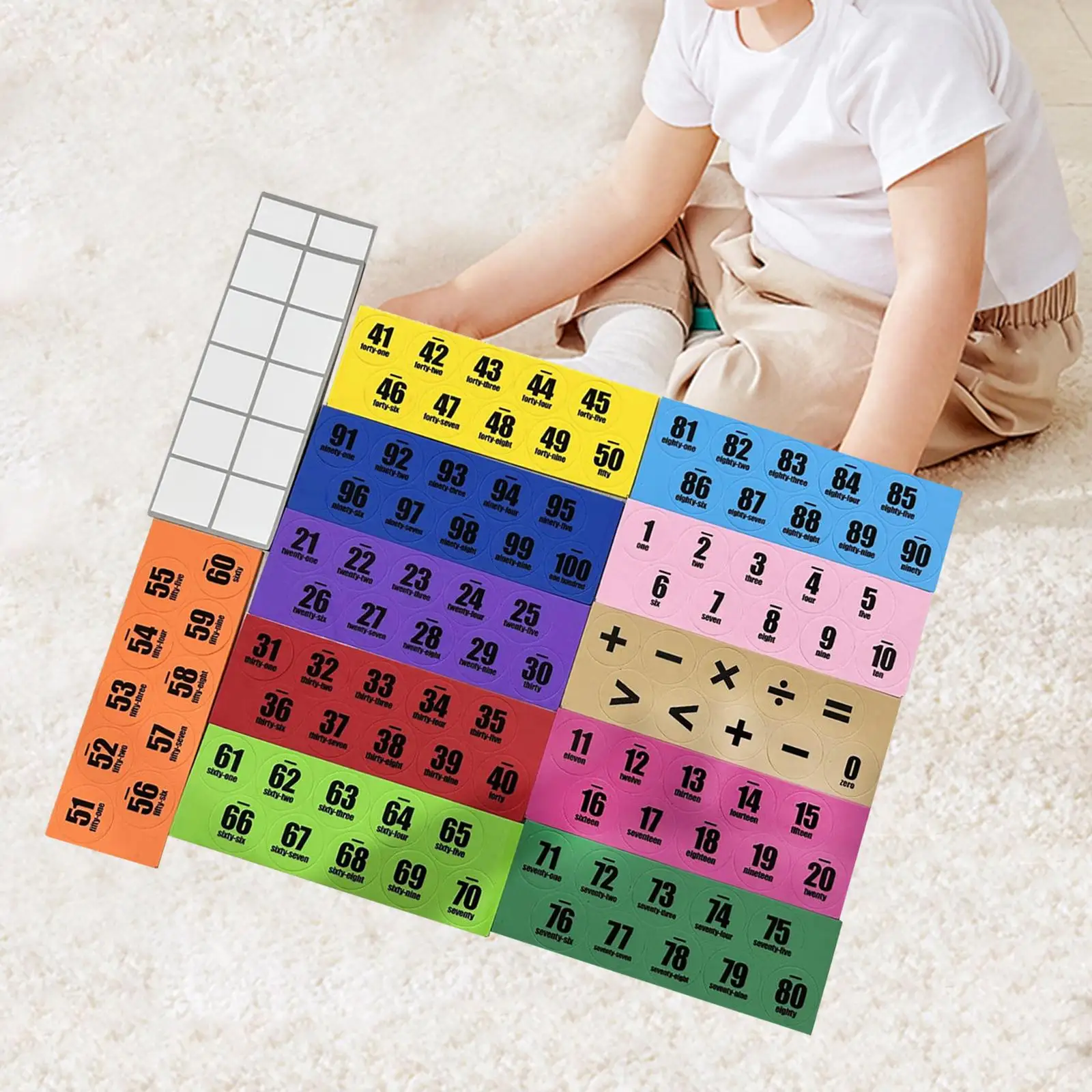 1-100 Number Board Games Math Manipulatives Board Montessori Toys Valentines Gifts for Kids Preschool Children Birthday Gift