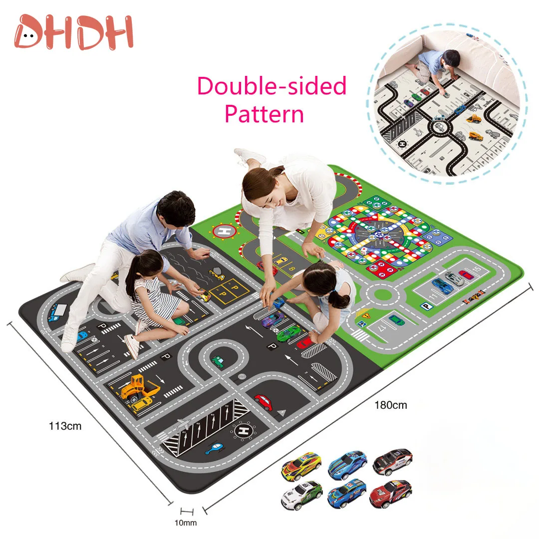 Thickened baby game mat City Traffic Car Map Boy Girls Educational Toys Flying chess carpet carpet activities for baby Play Mat