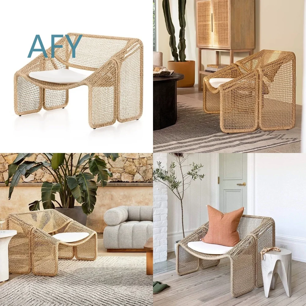 Outdoor Wicker Sofa Set for Garden Patio Balcony Art Lounge Chair for Relaxation Outdoor Furniture for Home Decor Outdoor