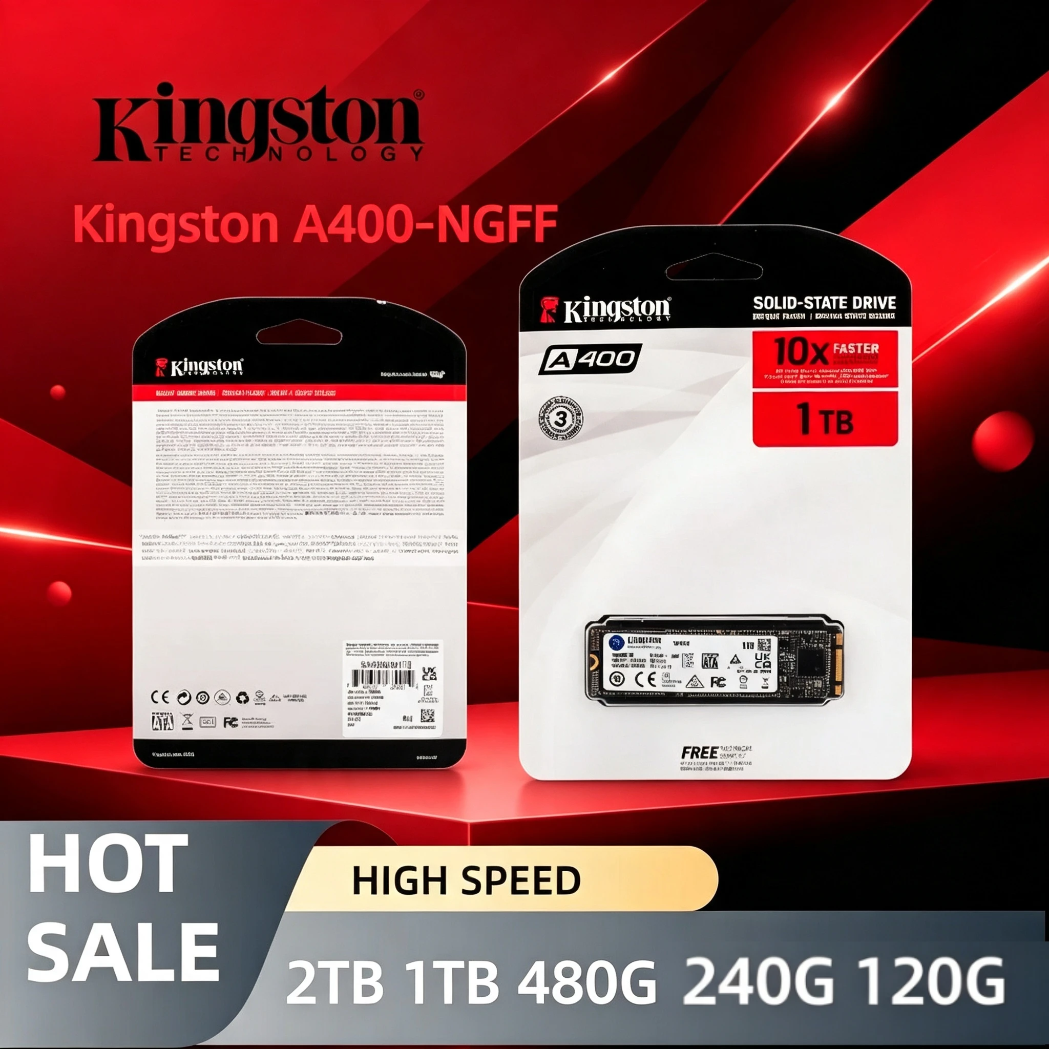 Kingston M.2 SSDs SATA Hard Disk A400-NGFF 2TB 1TB 480G 240G 120G SSD M.2 2280 Internal Solid State Drives for Laptop Desktop PC