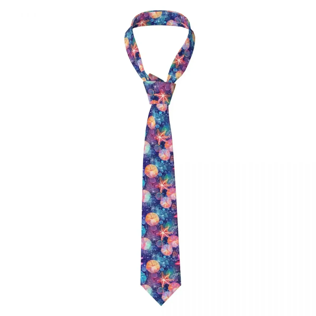 

Mens Tie Slim Skinny Starfish Colorful Necktie Fashion Free Style for Party Wedding