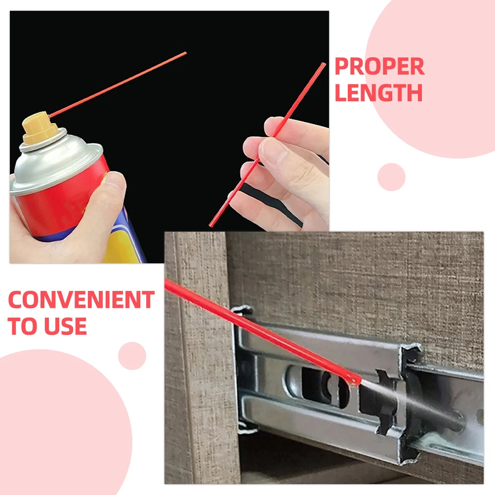 

100pcs Spray Can Extension Nozzle Replacement For Lubricant Dust Remover Long Sturdy Plastic Sprayer Nozzles Tools Parts