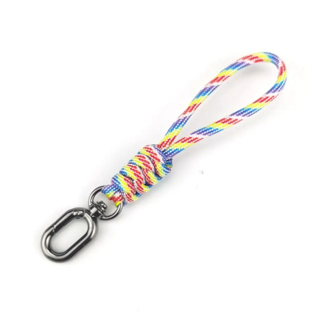 High Quality High Strength Paracord Keychain Lanyard 12cm 8 Styles Parachute Cord Keychain Neck Hanging Rope Outdoor Tool