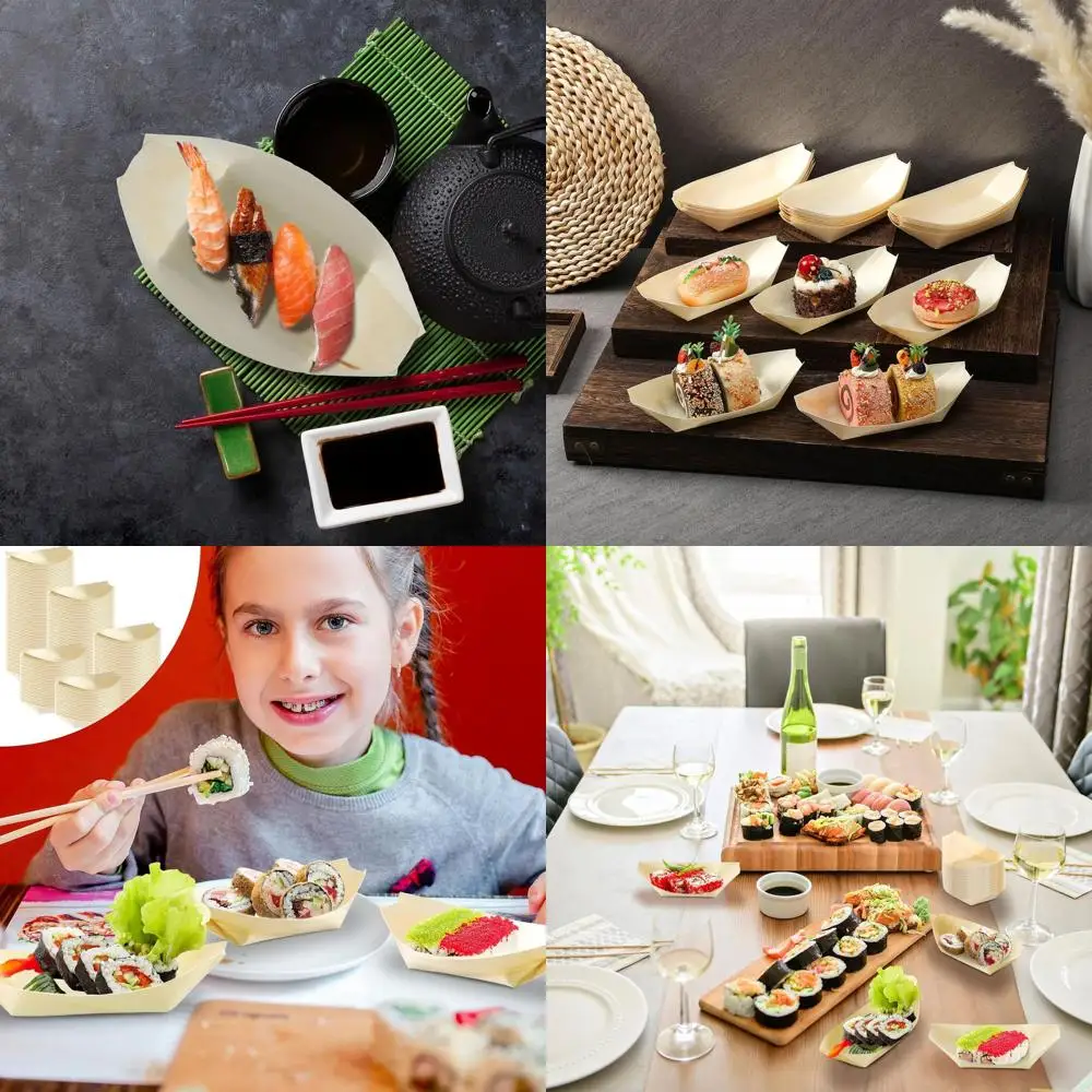 

1000 Pack 4-Inch Bamboo Leaf-Style Disposable Plates, Ideal for Sushi, Catering, and Home Use