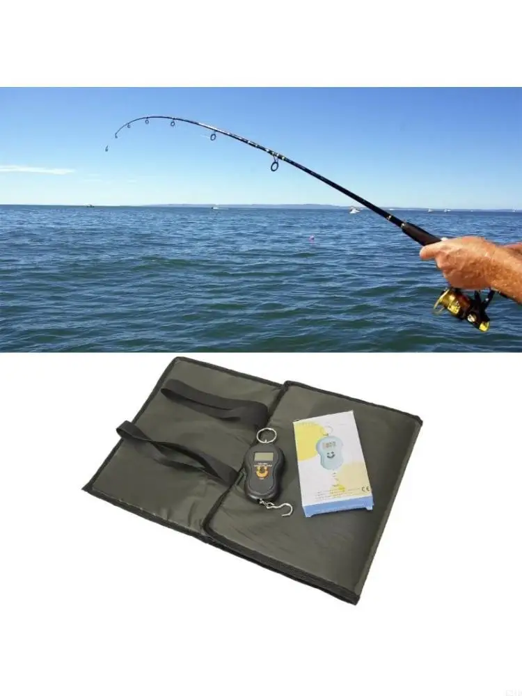   Foldable Fishing Mat with Scale Landing Pad Lightweight Fishing Unhooking Pad