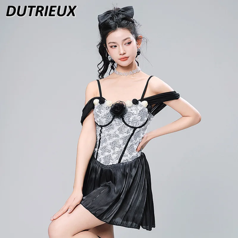 Luxury Lace Sexy Steel Push Up Chest Conservative Dress One-Piece Swimsuit Female 2024 Summer Bikinis Beach Dress Bathing Suit