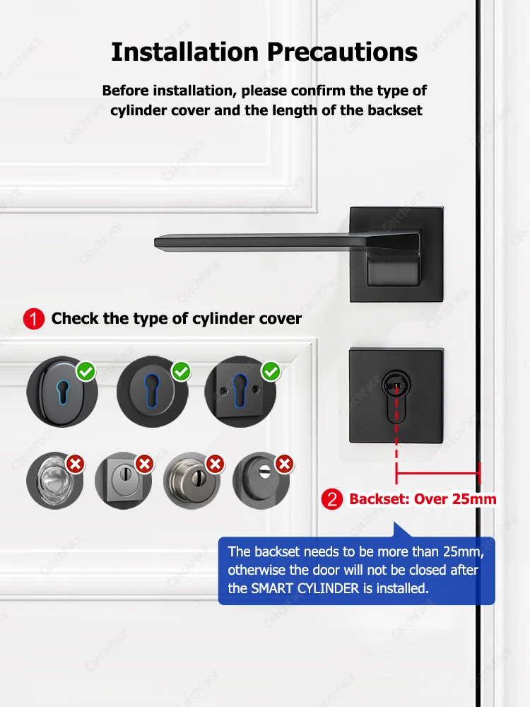 Euro TTLock APP Fingerprint or Code Password Digital RFID Card Cylinder Smart Door Lock Electronic with Alexa Google Home