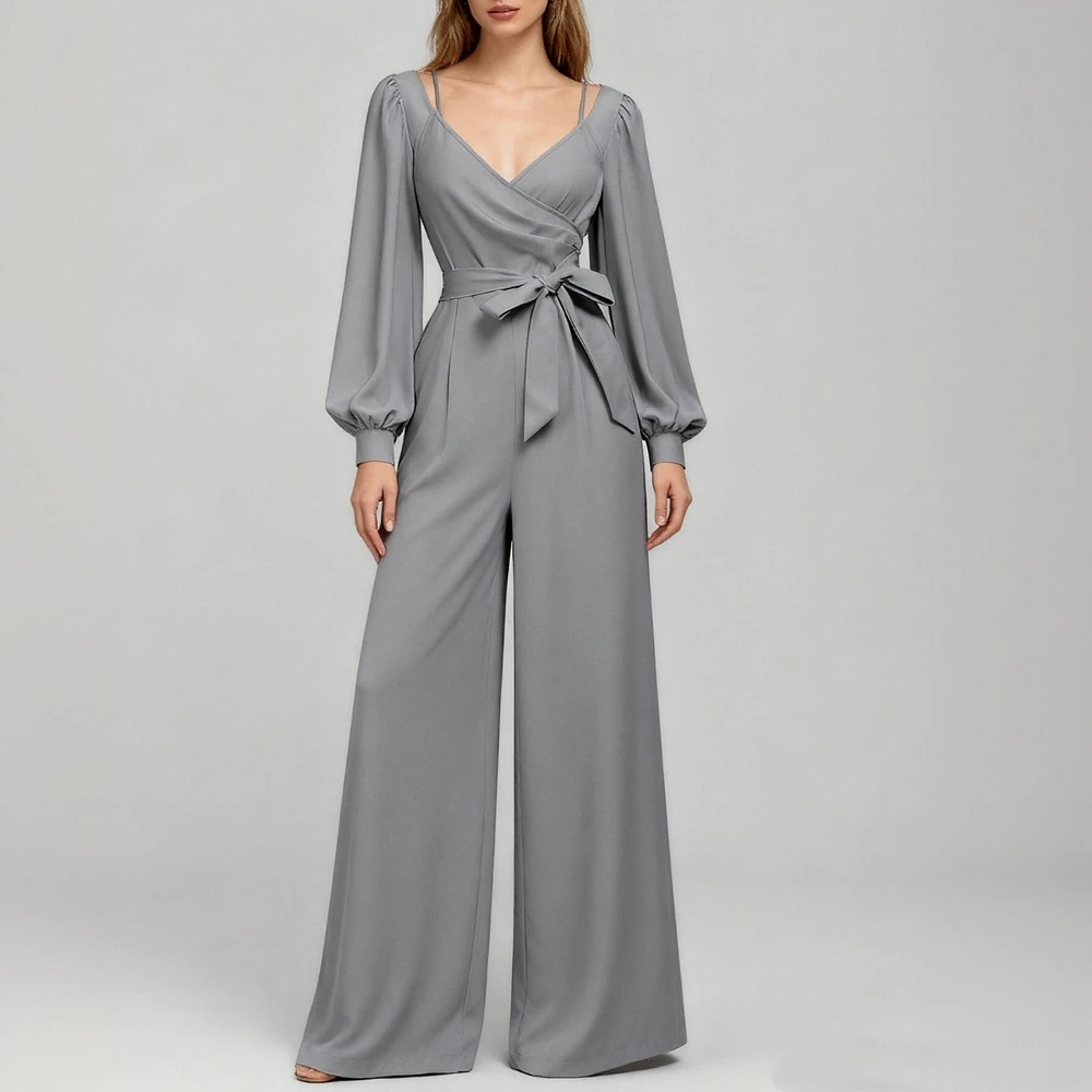 

Осенний длинный комбинезон с круглым вырезом, украшенный пуговицами, женская нижняя одежда