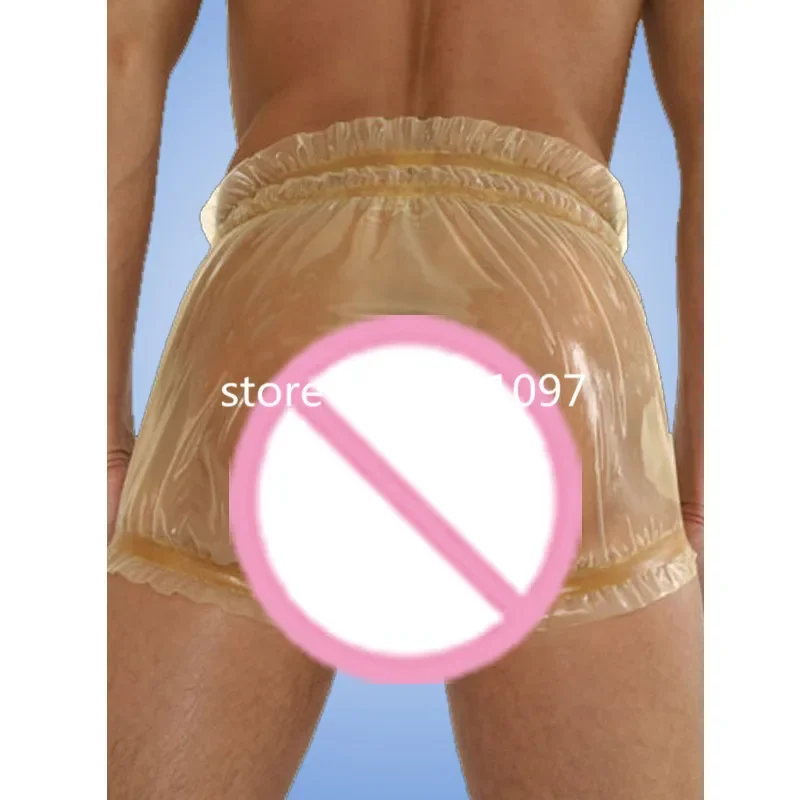 Latex Rubber Sexy Boxer Shorts for Men Nature Transparents Underpants Panties for Men