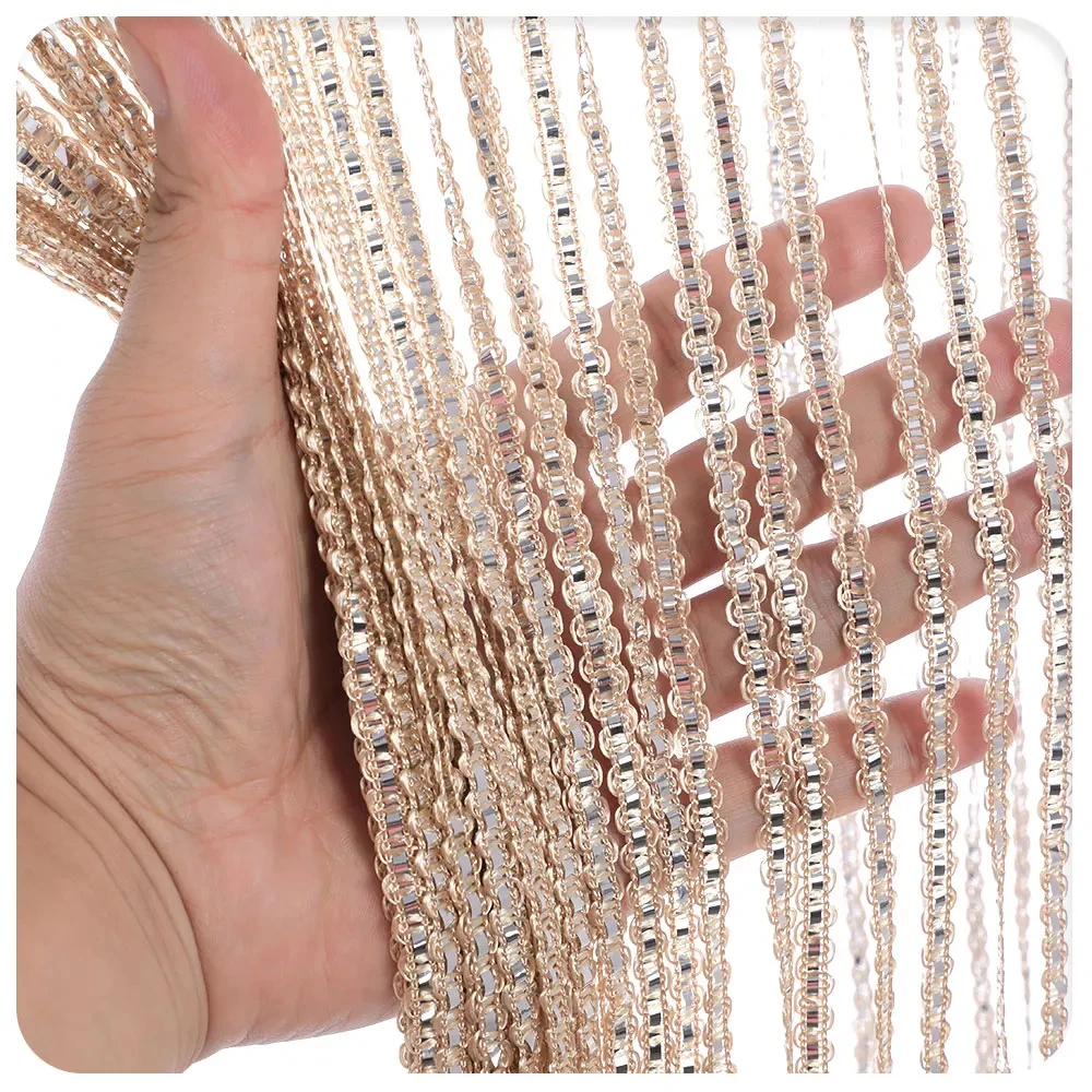 Door String Curtain Beaded Flash Line Shiny Tassel Divider Curtain for Living Room Doorway Wedding Decoration