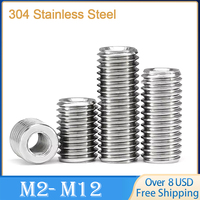 304 Stainless Steel Inside Outside Thread Adapter Screw Nuts Insert Converter Nut Coupler Bushing M2 M3 M4 M5 M6- M12 M20