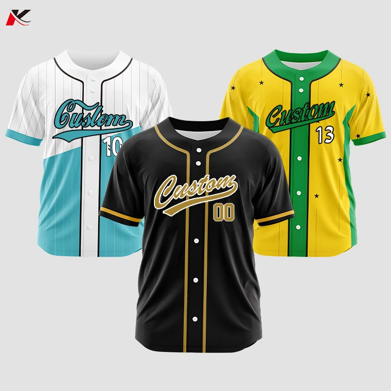 

Custom Button Baseball Jerseys Color Spirit Sports Shirt Sublimation Baseball Print Name Number Uniforms Men/Women/Kids VL1515