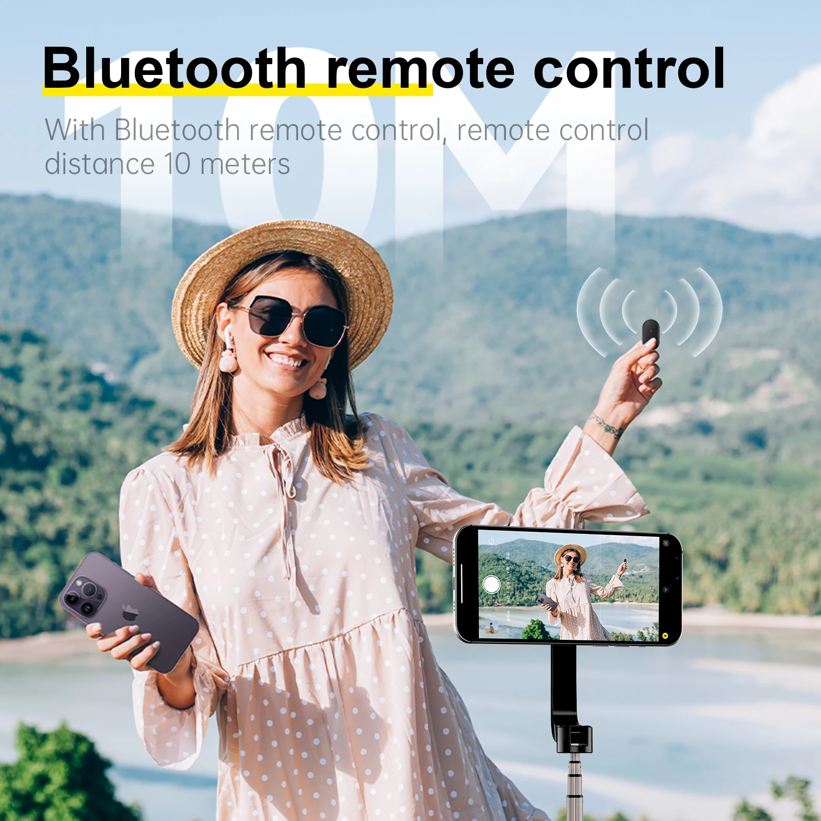 TELESIN 360° Swivel Mini Magnetic Selfie Stick Tripod with BT Remote For iPhone 16 15 14 13 12 Pro Max For HUAWEI XIAOMI SAMSUNG