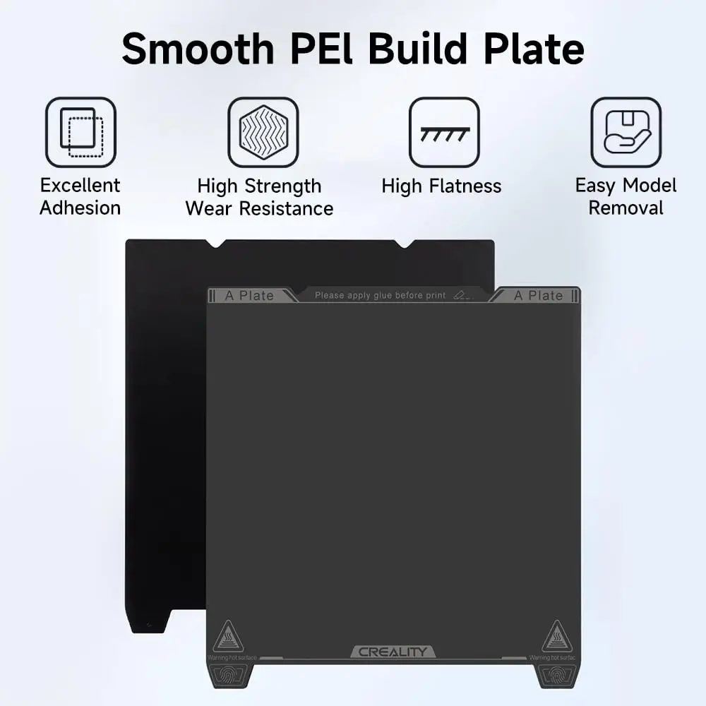 Creality K1 Smooth PEI  Build Plate Kit 235*235mm-With soft magnetic， Smooth PEI Sheet Removable Magnetic Flexible Steel Plate