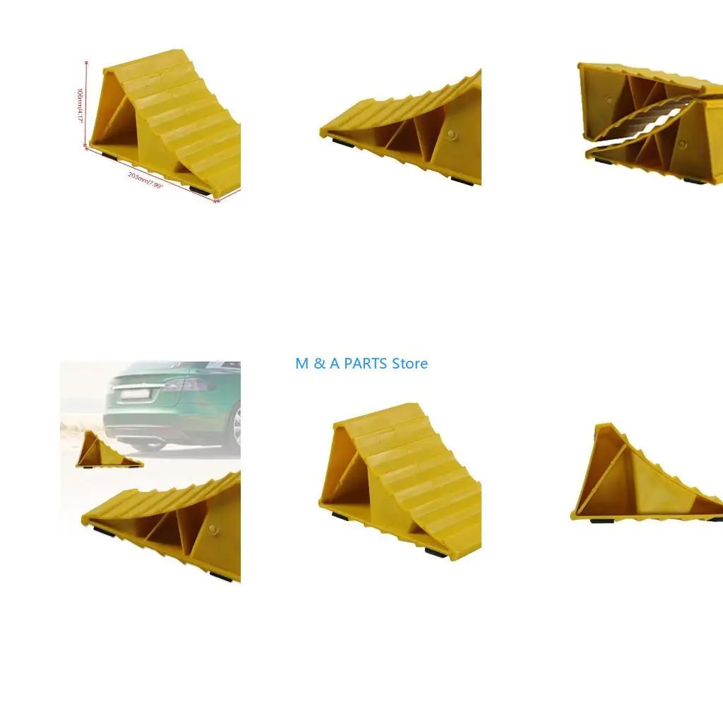 U1JF Car Trailer Wheel Chock Triangular Antislip Block Parking Wedges Car Stopper