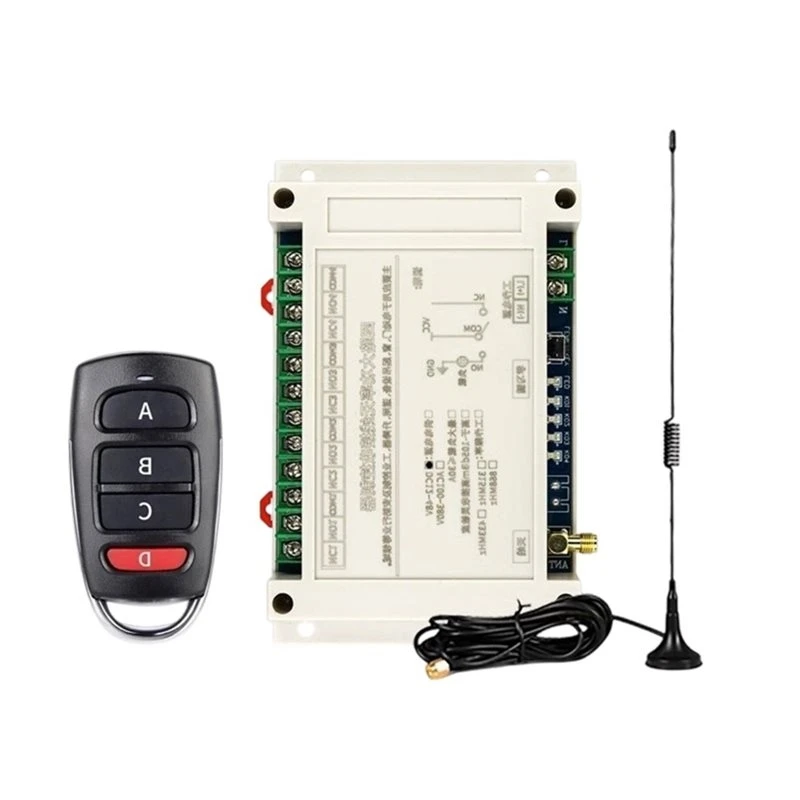 AU61-AC100V-400V 4CH Wireless Remote Control 30A Electric Door Garage Doors Switch LED Light Switch Relay+Receiver 315Mhz