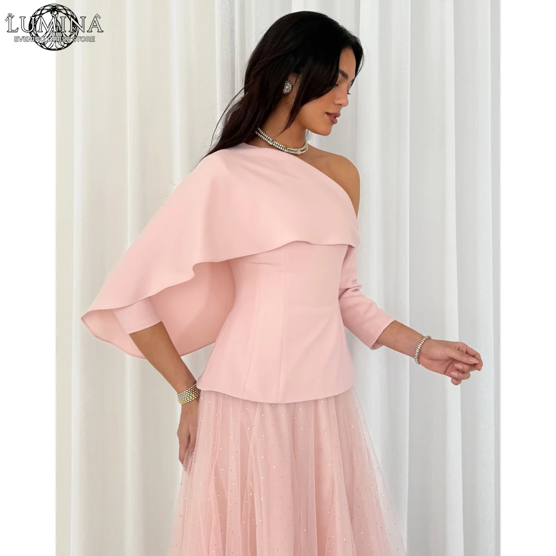 

Lumina Custom Made Luxury Elegant Party Dresses for Weddings Asymmetric Shawl Women's Prom Dress 2026 A Word Beading Ball Gowns