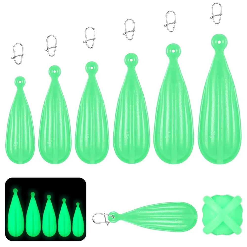 

Набор из 6 светящихся мягких приманок из ПВХ для тренировочной рыбалки, смешанные размеры и веса, для улучшения навыков ловли (для рыболовов старше 14 лет)