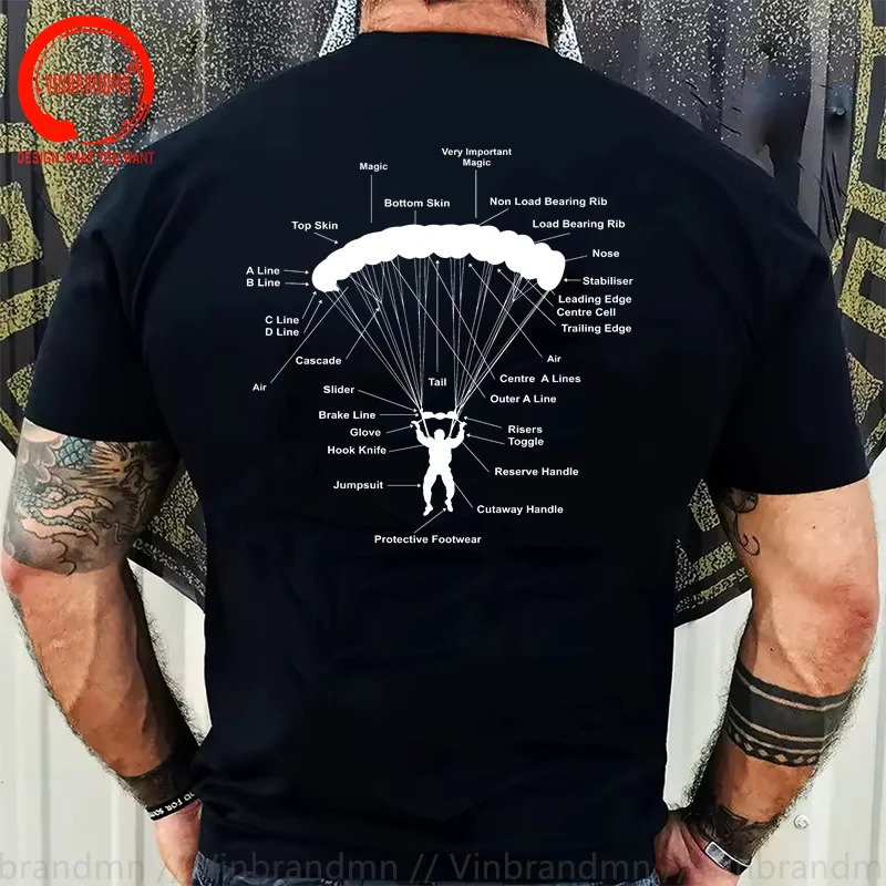 Summer Funny T Shirt Fashion Parachute Anatomy Magic Skydiving Skydiver T-Shirt Vintage Paragliding Parachu Paraglider Tee Shirt