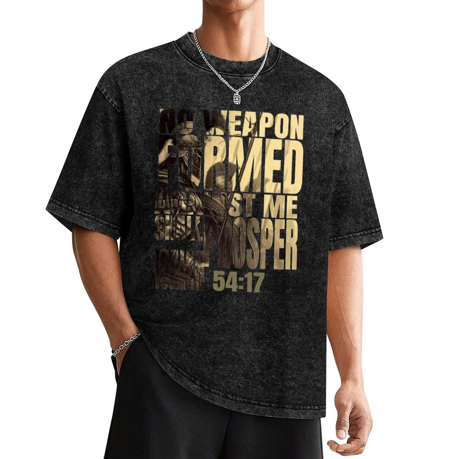 No Weapon Formed Against Me Shall Prosper Isaiah 54:17 T-Shirt Anime t-shirt boys animal print tshirts for men