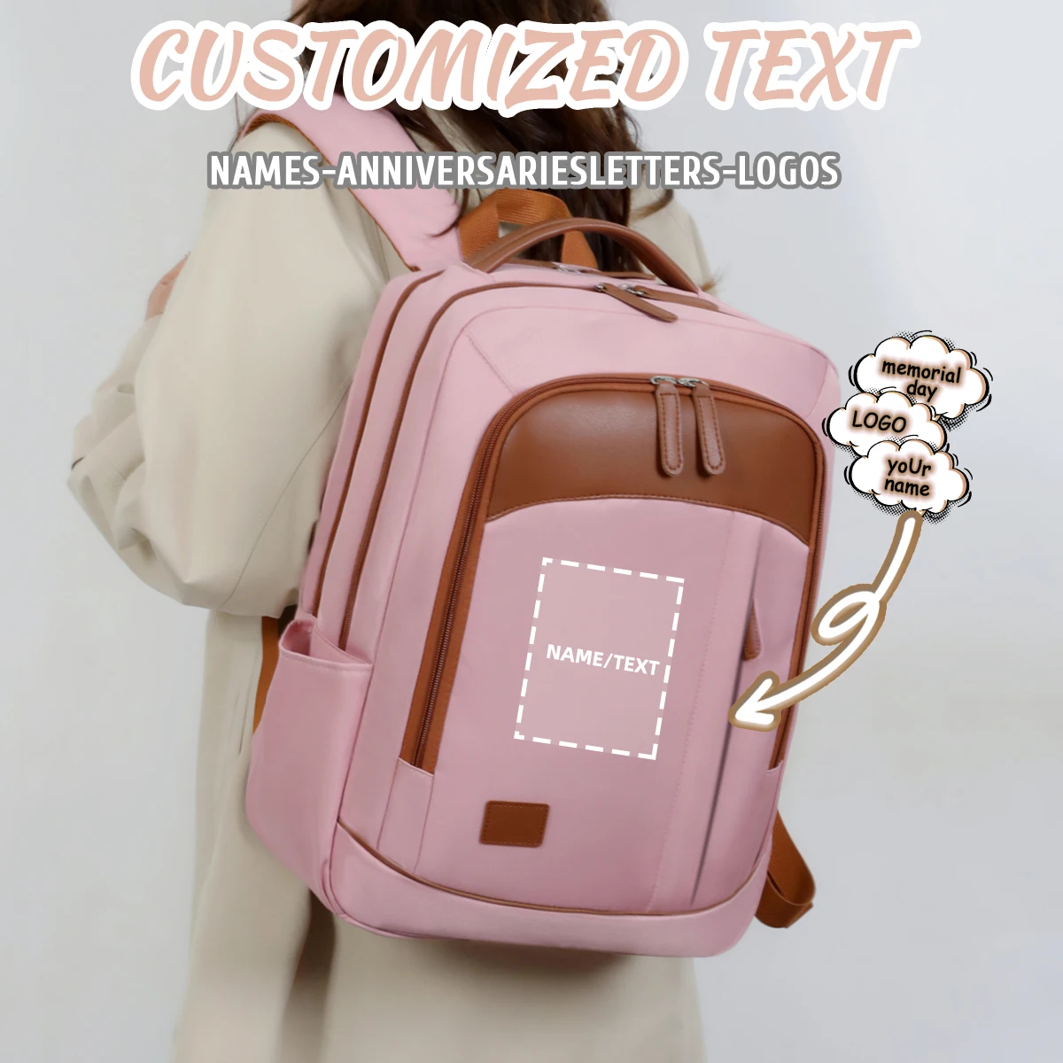 

Высококачественный деловой рюкзак для ноутбука с логотипом для женщин, новый легкий дорожный рюкзак большой вместимости для мужчин, премиум-класс «сделай сам»