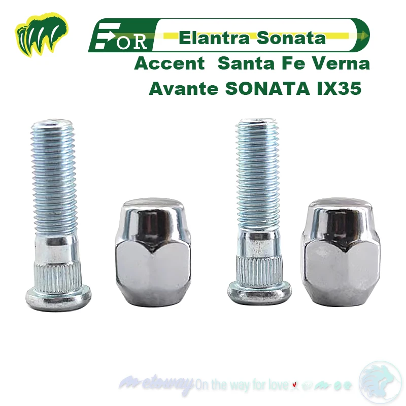 

For Hyundai Elantra Sonata Accent Santa Fe Verna Avante SONATA IX35 Tire Screws Wheel Hub Nuts End Nut Wheel Nut Wheel Bolts