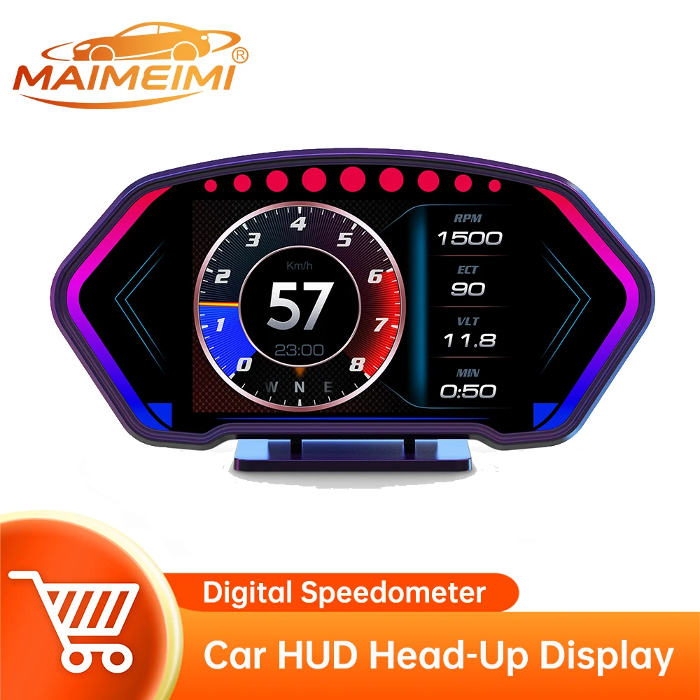 P3 Head Up Display OBD+GPS Dual System Car Speedometer on-board Computer with Slope Meter Water Temp Speed Alarm
