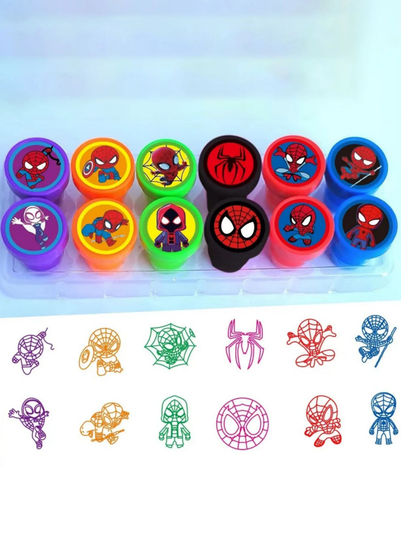 12pcs Mickey Spider-Man Cartoon Cute Reward Seals Perfect for DIY Scrapbooking Diary Decor And School Projects