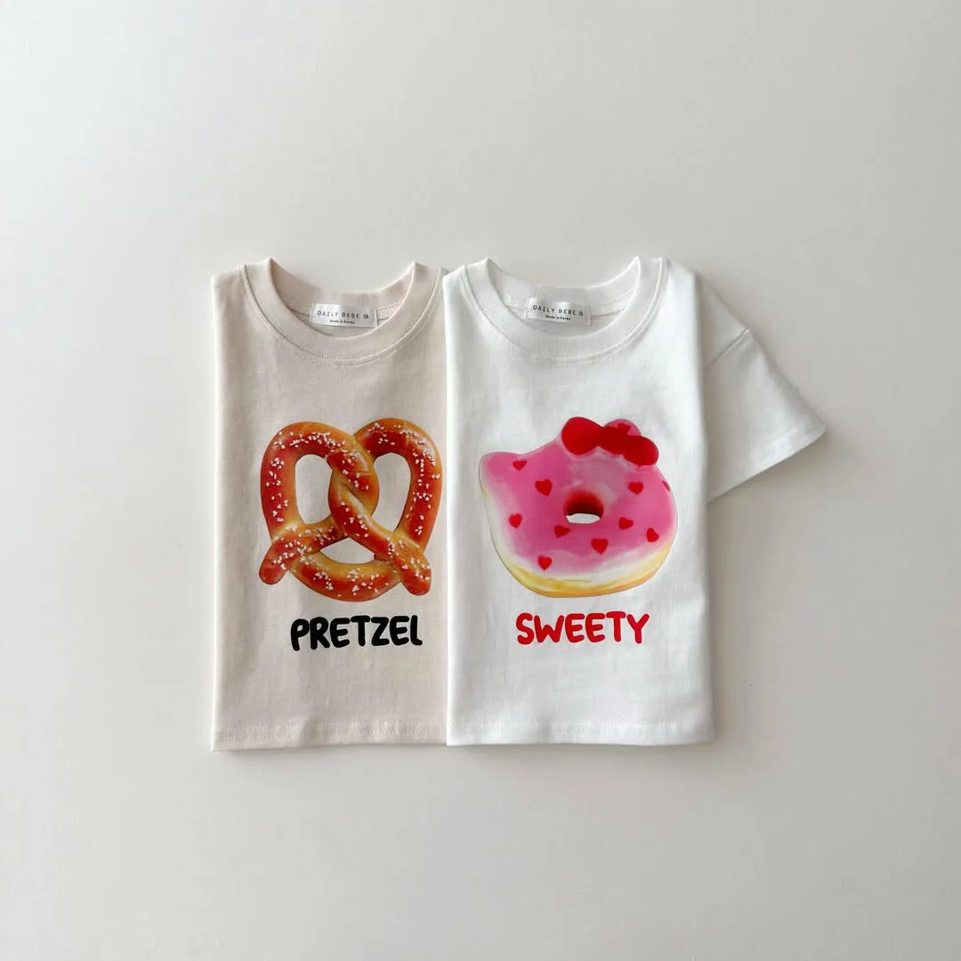 

2026 Summer New Children Short Sleeve T Shirts Cotton Girls Cute Cartoon Print Tee Baby Boys Loose O-neck Tops Kids Clothes