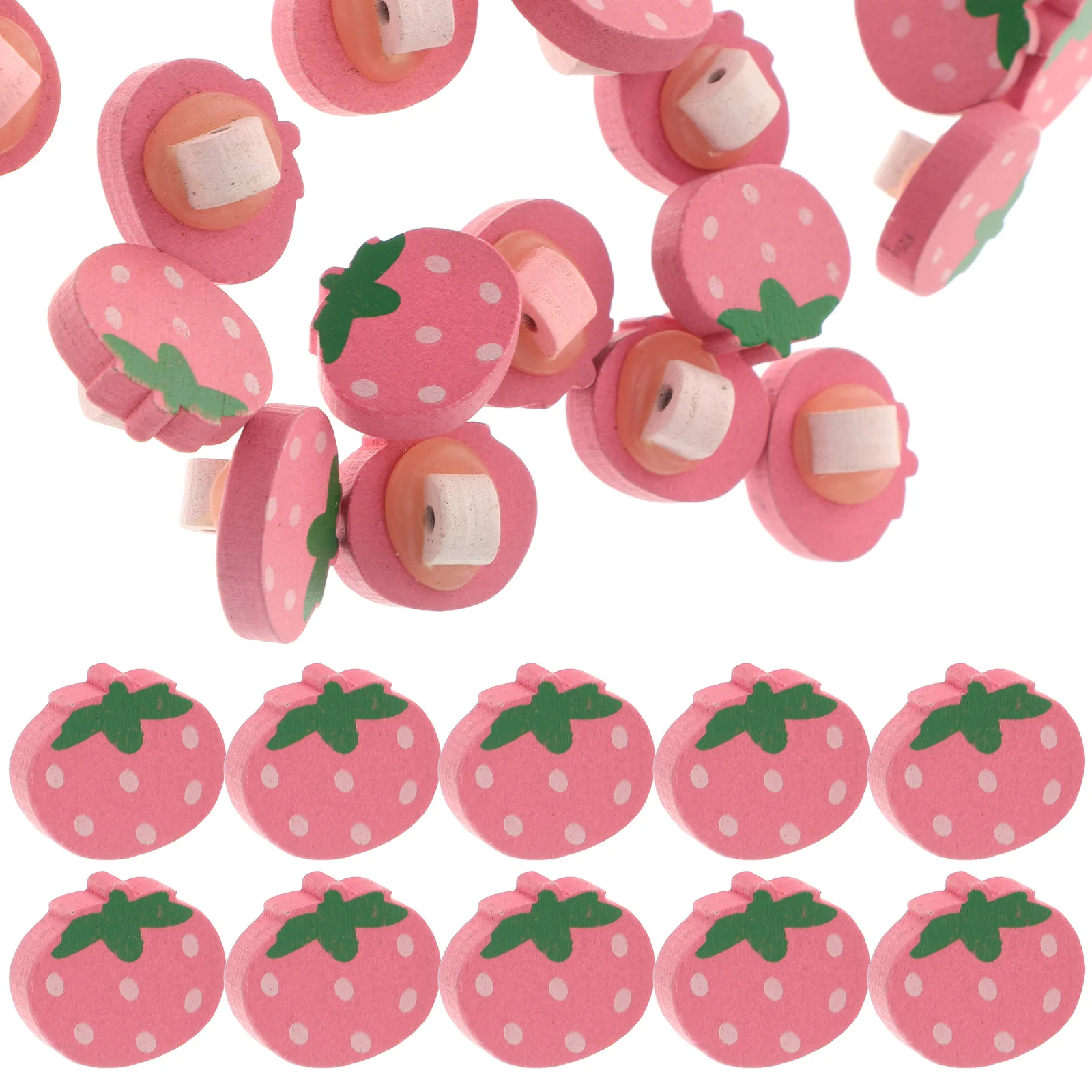 

50Pcs Colorful Strawberry Wooden Buttons Unique DIY Sewing Accessories for Clothes Shoes Bags Scrapbooking Wooden Buttons