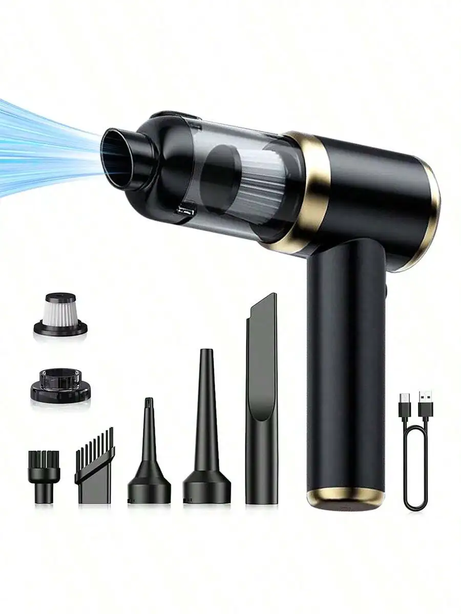Handheld Car Vacuum Cleaner, Suction And Blower Integrated Wireless Mini Vacuum Cleaner, USB Charging, Multiple Nozzles, Efficient Home And Car Cleaning, Suitable For Cars, Homes, Offices, Cleaning Pet Hair