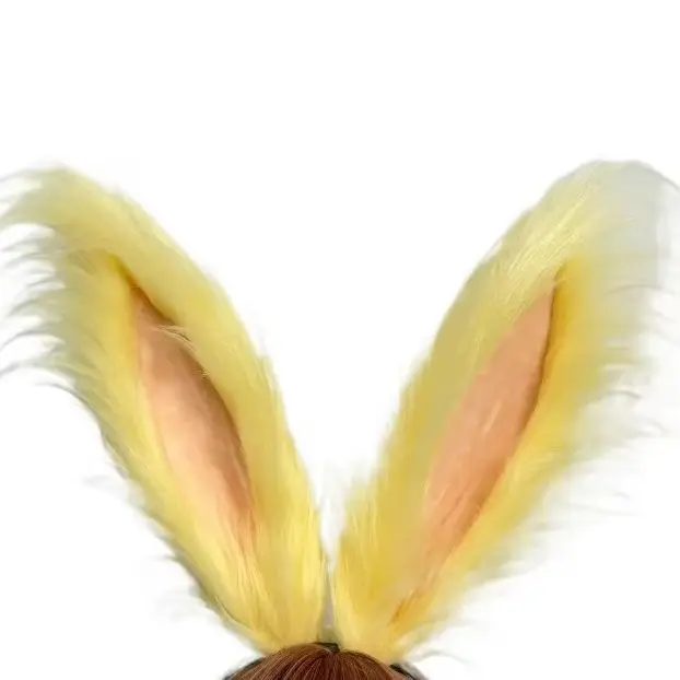 

Yellow Plush Rabbit Long Ears Usagi Cosplay Props Accessories Halloween Carnival Custom Hand Made Replica Prop Decoration 25cm