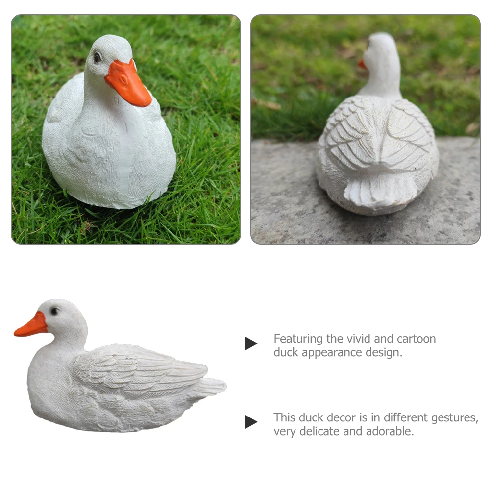 

Resin Duck Figurine Small Space Decoration Micro L Desktop Animal Sculpture Miniature Duck Statue Lovely Figurine Cartoon