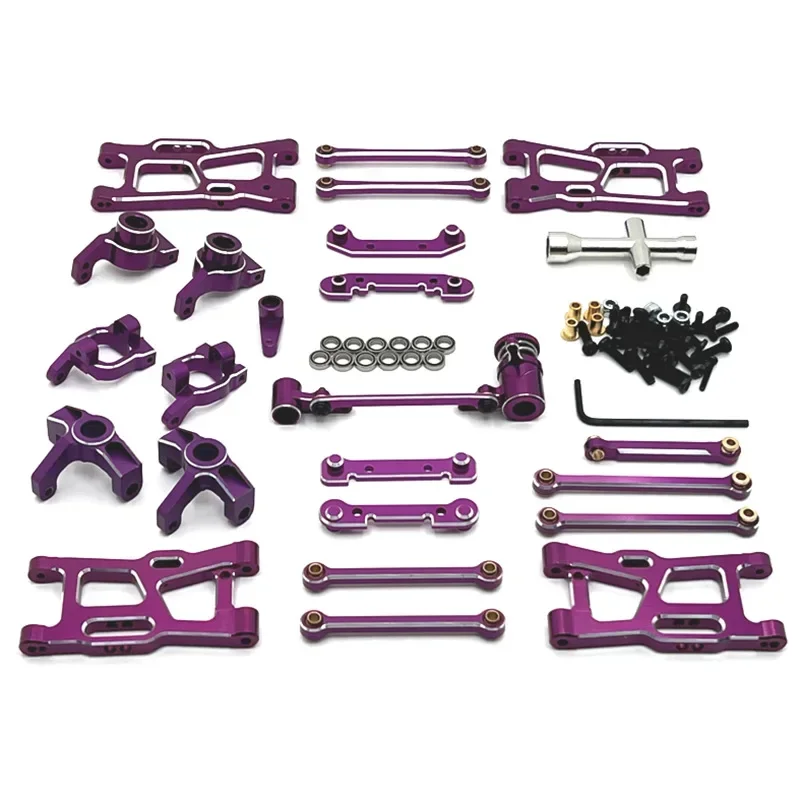 Kit di parti di aggiornamento in metallo per auto RC per JJRC C8803 WLtoys 1/14 1/12 Braccio oscillante Tirare Rod Acciaio Componenti Braccio servo tazza