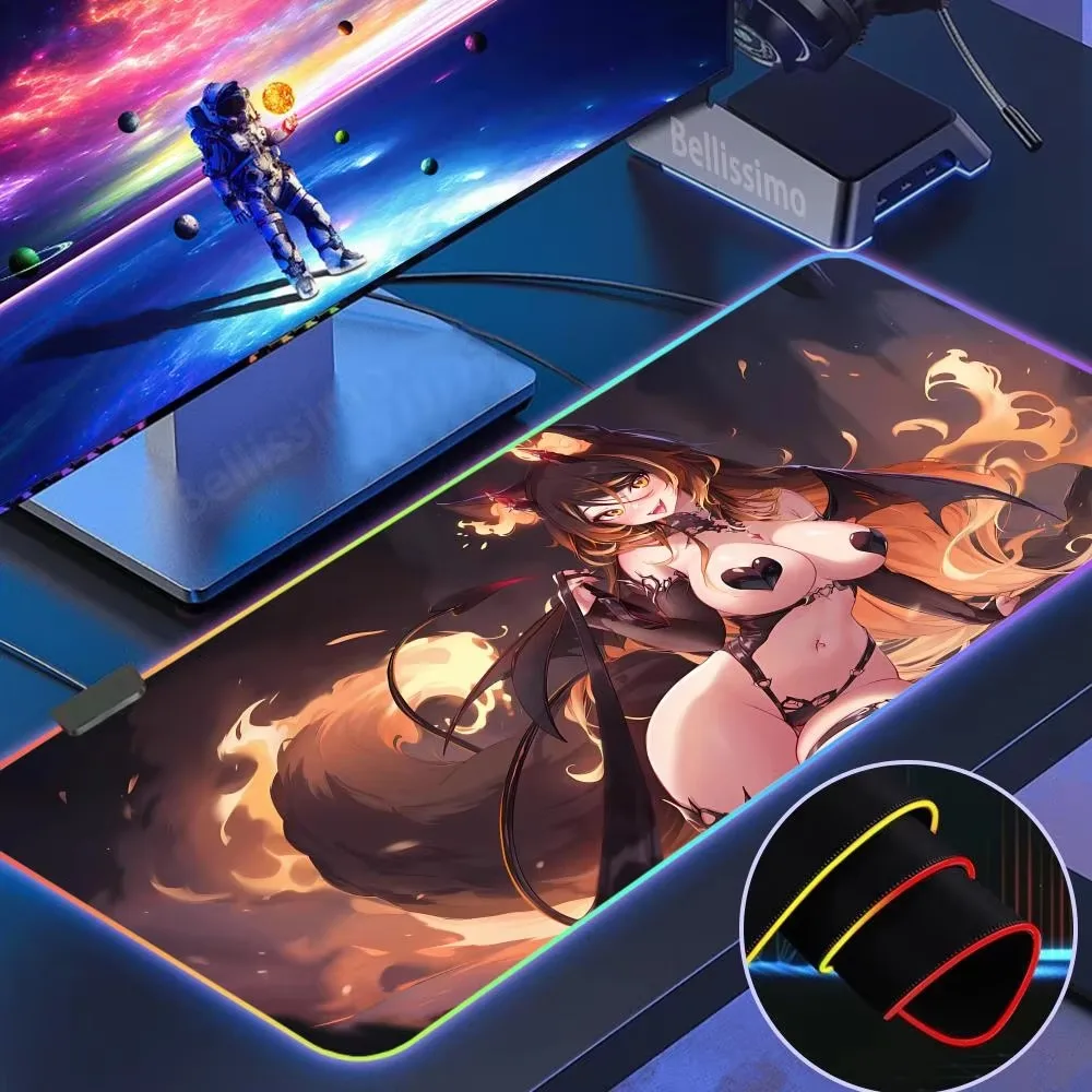 

Sinder Mouse Pad RGB popular anti-slip gaming mouse pad luminous Desk Protector rubber Internet cafe Gaming Accessories home de