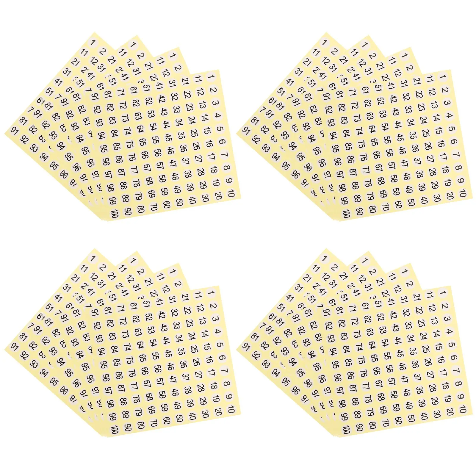 Digital Stickers 15 Sheets Copper Plate Numbered for Office Classroom Self Adhesive Item Classification Storage Folder Labels