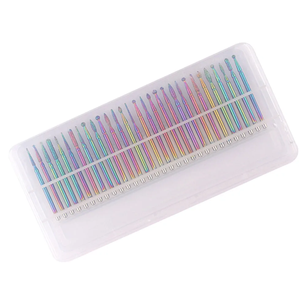 

30Pcs Manicure Drill Bit Set Stainless Steel Nail Grinding Heads for Cuticle Sidewall Under Nail Cleaning Polishing Pedicure Use
