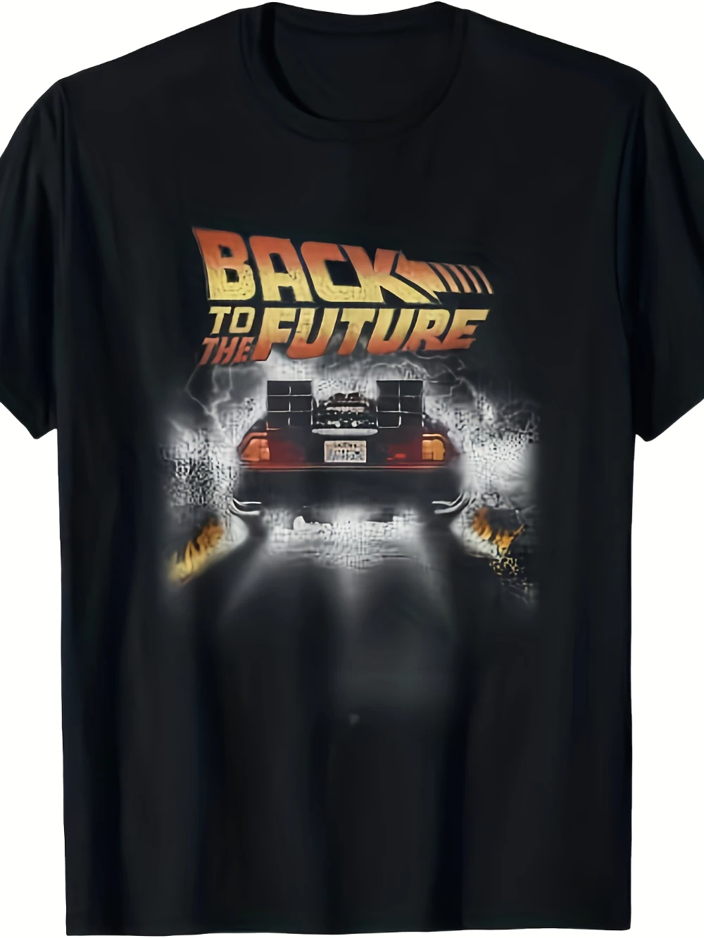 Camiseta de Regreso al Futuro con Diseño Icónico de la Película de los 80, Marty McFly, DeLorean, Máquina del Tiempo, con Placa de Matrícula del Capacitor de Flujo