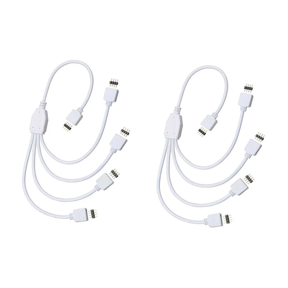 2 قطعة 4 دبوس Led قطاع طقم توصيل لشرائط الضوء Rgb كابل 10 مللي متر مع 8 المقابس الذكور لتقوم بها بنفسك تركيب لا يتطلب لحام