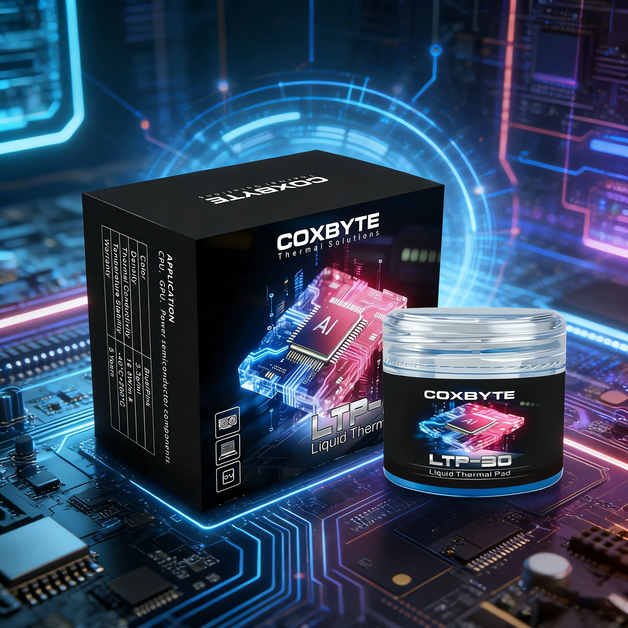 

Термопаста Coxbyte LTP-30 для быстрого охлаждения VGA, GPU, IC-процессоров, замена термопрокладок, высокоэффективная теплоотводящая паста