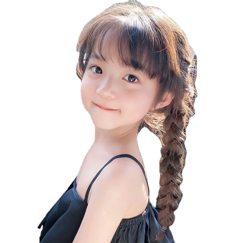 2個ガールウィッグ編組ヘアアクセサリー子供と母古典伝統的な子フィッシュボーンひだおさげポニーテールヘッドギア