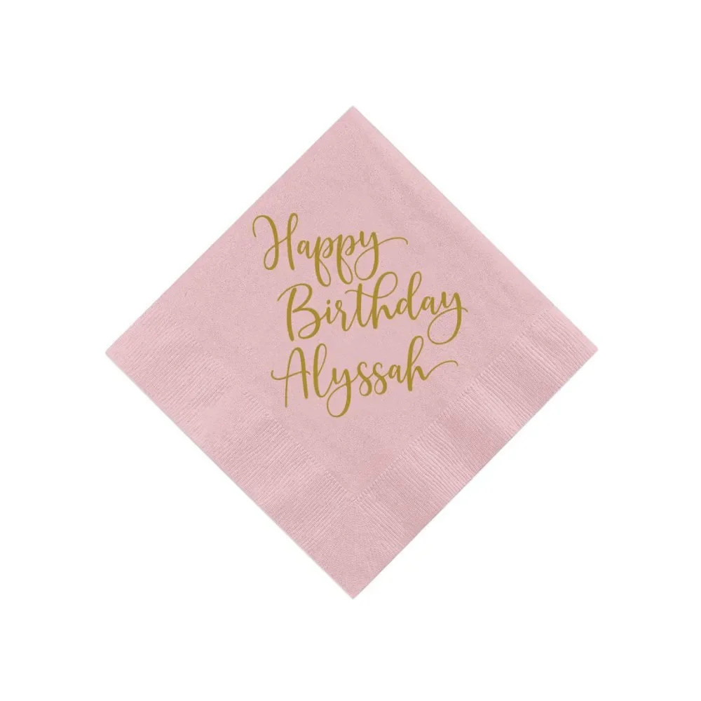 50pcs Personalized Napkins, Happy Birthday Custom Happy 1st Birthday Napkins, Custom Napkins baby shower milestones birthday