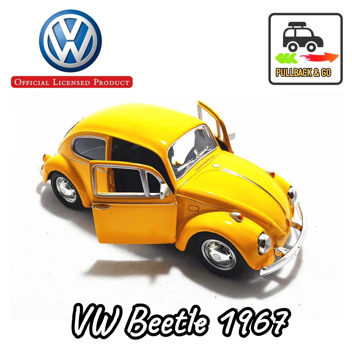 

1/36 VW Beetle 1967 Pullback Игрушечная модель автомобиля, Официальная Лицензированная копия, металлическая литая миниатюрная искусство, подарок для мальчика на Рождество